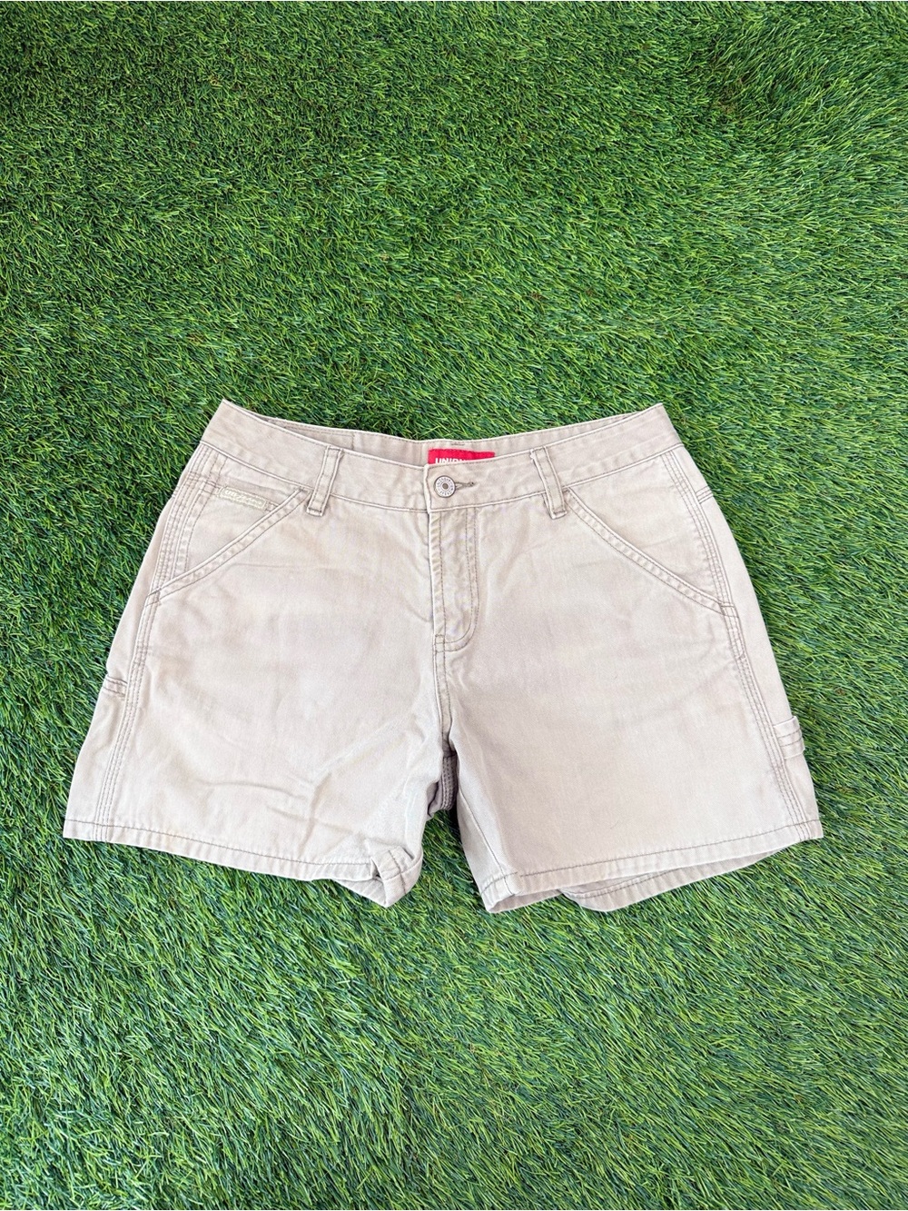 Vintage Unionbay Khaki Carpenter Utility Shorts Y2K Beige womens/junior Size 5